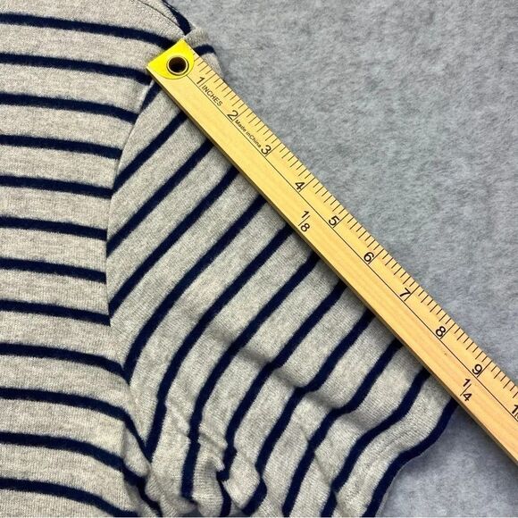 Hye Park and Lune Crop Top Sweater T-Shirt Striped Gray Blue Soft New size S - Picture 6 of 9